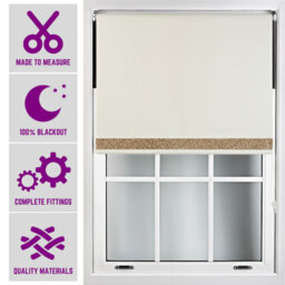 Furnished Cream Blackout Blind With Gold Glitter Accent Made To Measure - (W)120Cm X (L)210Cm