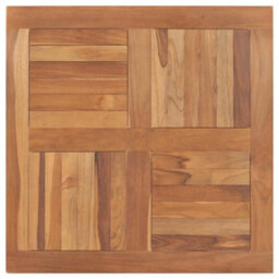 Berkfield Durable Table Top Solid Teak Wood Square 80X80X2.5 Cm