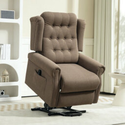 Homcom Power Lift Recliner Armchair With Wingback, Button Tufted, Brown - thumbnail 8