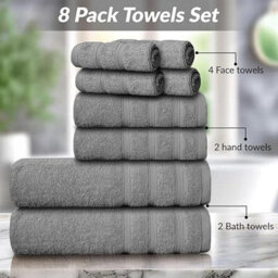 Casabella Luxury 100% Egyptian Cotton Towel Bale 8 Pieces 550 Gsm - thumbnail 3