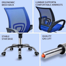 Swivel Office Chair With Adjustable Height  Breathable Mesh Back - thumbnail 3
