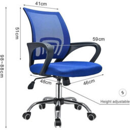 Swivel Office Chair With Adjustable Height  Breathable Mesh Back - thumbnail 2