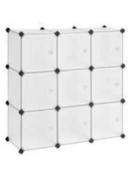 Songmics 9-Cube Storage Organiser Unit, Plastic Closet With Doors, Modular Cabinet For Clothes, Shoes,toys,books, Easy To Assemble - thumbnail 4