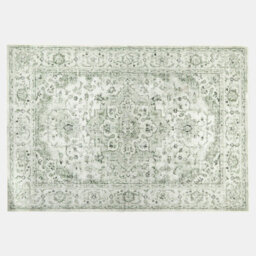 Ohs Vintage Print Washable Rug Non Slip Floor Carpet Mat Runners, Green - 120 X 170Cm - thumbnail 1