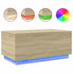 Berkfield Coffee Table With Led Lights Sonoma Oak 90X50X40 Cm - thumbnail 2
