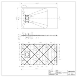 Sundaze 1200 X 700mm Smc Black Rectangle Slate Effect Bathroom Shower Tray - thumbnail 7