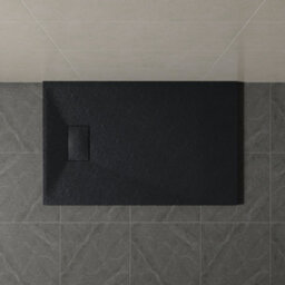 Sundaze 1200 X 700mm Smc Black Rectangle Slate Effect Bathroom Shower Tray - thumbnail 1