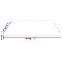Berkfield Table Top White 70X70X2.5 Cm Solid Wood Pine Square - thumbnail 7
