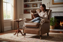 Southwold Chesterfield Fireside High Back Armchair Cracked Wax Tan Leather In Stock - thumbnail 3