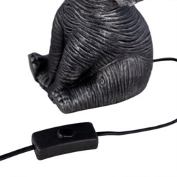 First Choice Lighting Set Of 2 Elephant Black Resin Table Lamps With Black Fabric Shades - thumbnail 3