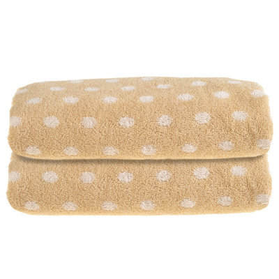 Allure Bath Fashions Patterned Polka Dot Bath Towel Pack Of 2 - Stone - image 1