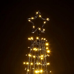 6Ft Christmas Xmas Led Star Cone Tree Lights Decoration Indoor & Outdoor - Warm White - thumbnail 2
