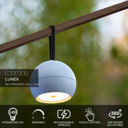 Lucide Lunex - Wall Light Outdoor - Led Dim. - 1X2W 3000K - Ip54 - With Magnetic Mounting System - White - thumbnail 2