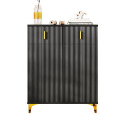 Btm Elegant Shoe Cabinet With Drawers Gold Accents Adjustable Shelves And Structural Side Panels For Hallway - thumbnail 6