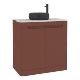 Royal Bathrooms Venice 800mm Terracotta Clay Freestanding Bathroom Countertop Vanity Unit 2 Door With Milan Black Basin - thumbnail 7