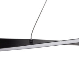 Beliani Pendant Lamp Black Metal With Integrated Led, Twisted Wave Modern Hanging Light For Dining Room - thumbnail 4