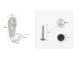 6 Pack 3mm Screw, In Hooks, Wall-Mounted Coat Rack, Stainless Steel Coat Hooks, Hanger Hooks - thumbnail 5