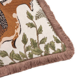 Wylder Fable Fox And Deer Embroidered Cushion Cover - thumbnail 4