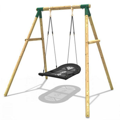 Rebo Boat Swing Seat Garden Single Swing Set For Kids - Single Boat - image 1