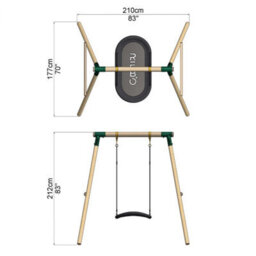 Rebo Boat Swing Seat Garden Single Swing Set For Kids - Single Boat - thumbnail 5