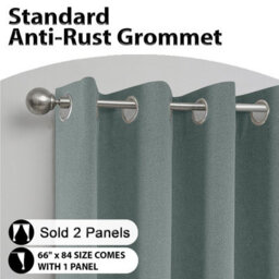 Aspire Homeware Sage Green Linen 100% Blackout Curtain Thermal Insulated Eyelet Curtain Pair (W)117Cm X (D)137 With Tie Back - thumbnail 2