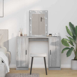 Walplus Dressing Table With Door Grey 102 X 33 X 135 Cm Engineered Wood - thumbnail 1