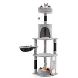 Tall Cat Tree For Indoor Cats Multi Level Large Cat Tower W/condo - thumbnail 1