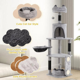 Tall Cat Tree For Indoor Cats Multi Level Large Cat Tower W/condo - thumbnail 6