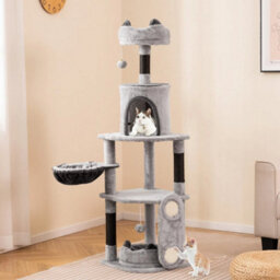 Tall Cat Tree For Indoor Cats Multi Level Large Cat Tower W/condo - thumbnail 4