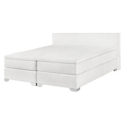 Beliani Divan Bed Faux Leather President 140 X 200 Cm (Eu Double) White - thumbnail 1