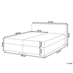 Beliani Divan Bed Faux Leather President 140 X 200 Cm (Eu Double) White - thumbnail 3