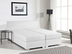 Beliani Divan Bed Faux Leather President 140 X 200 Cm (Eu Double) White - thumbnail 2