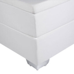 Beliani Divan Bed Faux Leather President 140 X 200 Cm (Eu Double) White - thumbnail 7