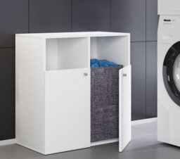 Vcm Bathroom Furniture High Cabinet Dreso White H. 74 X W. 80 X D. 39 Cm - thumbnail 3