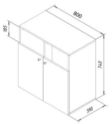 Vcm Bathroom Furniture High Cabinet Dreso White H. 74 X W. 80 X D. 39 Cm - thumbnail 4