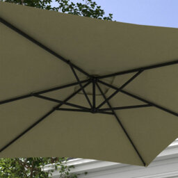 Outsunny 3 M Cantilever Parasol With Cross Base, Crank Handle, 6 Ribs, Beige - thumbnail 7