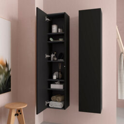 Cygnus bath Bequia Tall Bathroom Cabinet 30Cm Matt Black