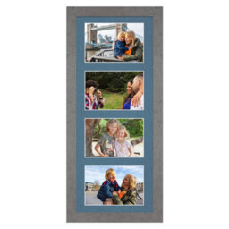 AK Frames 50X20Cm Marble Grey Modern Multi Photo Frame With Pompadour Mount - Holds 4 Apertures (4X) 6X4 Photos