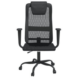 Berkfield Office Chair Black Mesh Fabric And Faux Leather - thumbnail 3