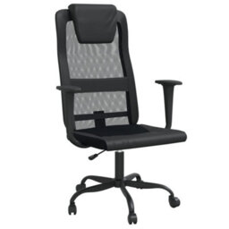 Berkfield Office Chair Black Mesh Fabric And Faux Leather - thumbnail 2