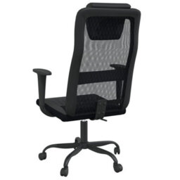 Berkfield Office Chair Black Mesh Fabric And Faux Leather - thumbnail 5