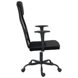 Berkfield Office Chair Black Mesh Fabric And Faux Leather - thumbnail 4