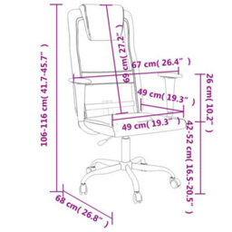 Berkfield Office Chair Black Mesh Fabric And Faux Leather - thumbnail 9
