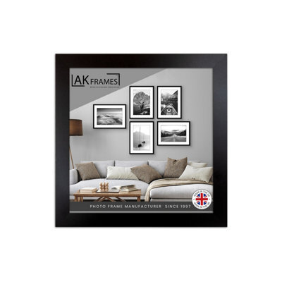 "AK Frames Sleek 7X7"" Black Thin Modern Picture Frame - Slim And Design For Posters, Prints And Photos - Elegant Wall Frame Decor" - image 1