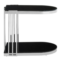 Orsina Durable Silver U Shaped Side Table, Luxurious Finish Side Table By Couch, Modern Design Lounge Table - thumbnail 2