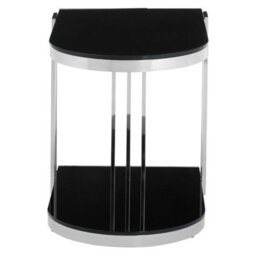 Orsina Durable Silver U Shaped Side Table, Luxurious Finish Side Table By Couch, Modern Design Lounge Table - thumbnail 4