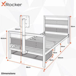 X Rocker Basecamp Single Gaming Tv Bed With Mattress - Black - thumbnail 8
