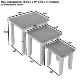 The Furniture Market Cheshire Dove Grey Painted Nest Of 3 Tables - thumbnail 9