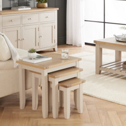 The Furniture Market Cheshire Dove Grey Painted Nest Of 3 Tables - thumbnail 4
