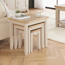 The Furniture Market Cheshire Dove Grey Painted Nest Of 3 Tables - thumbnail 5